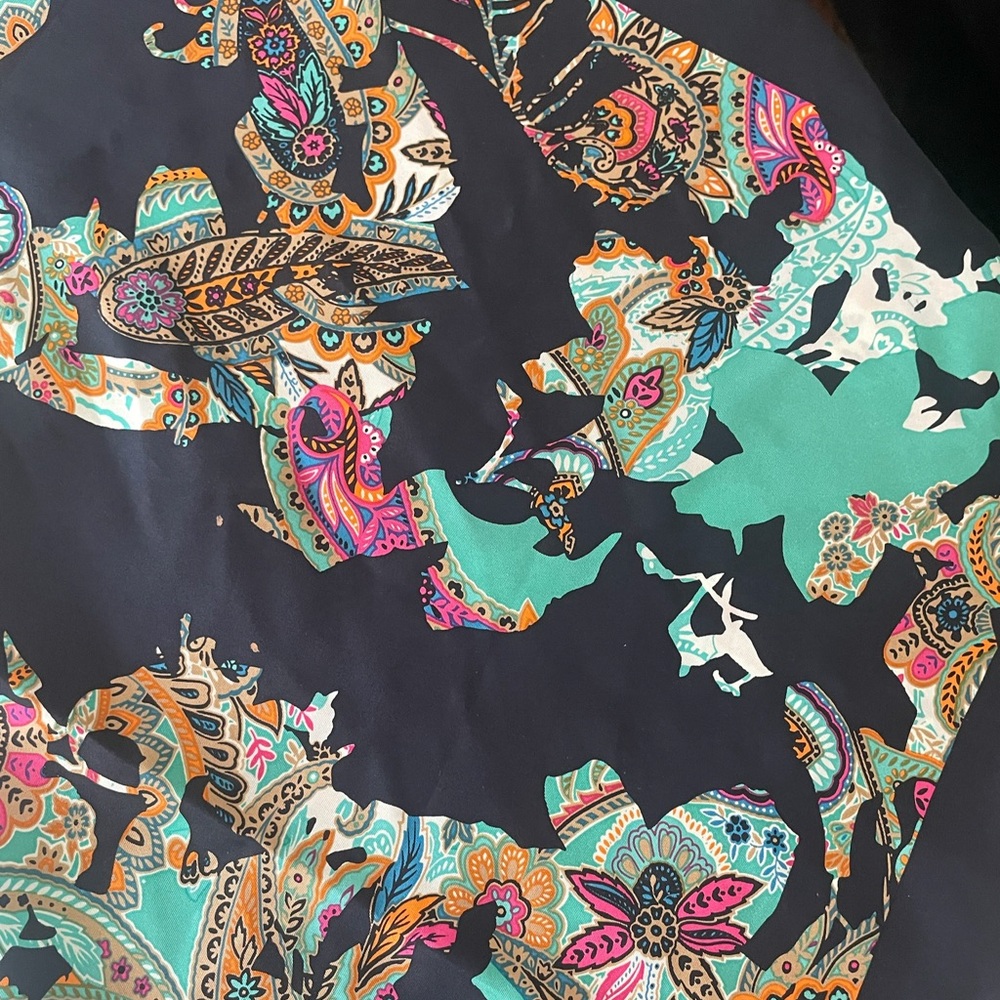 Doncaster (Tanner) Paisley Mult-Color  Silk Neck Scarf - Picture 3 of 4